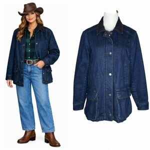 The Vermont Country Store Original Barn Coat Size Large Denim Chore Coat
